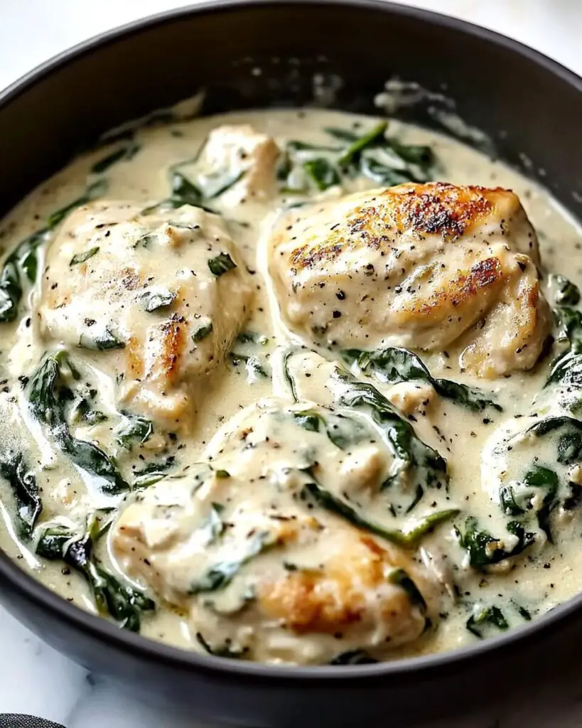 Quick and Easy Creamy Garlic Chicken with Spinach