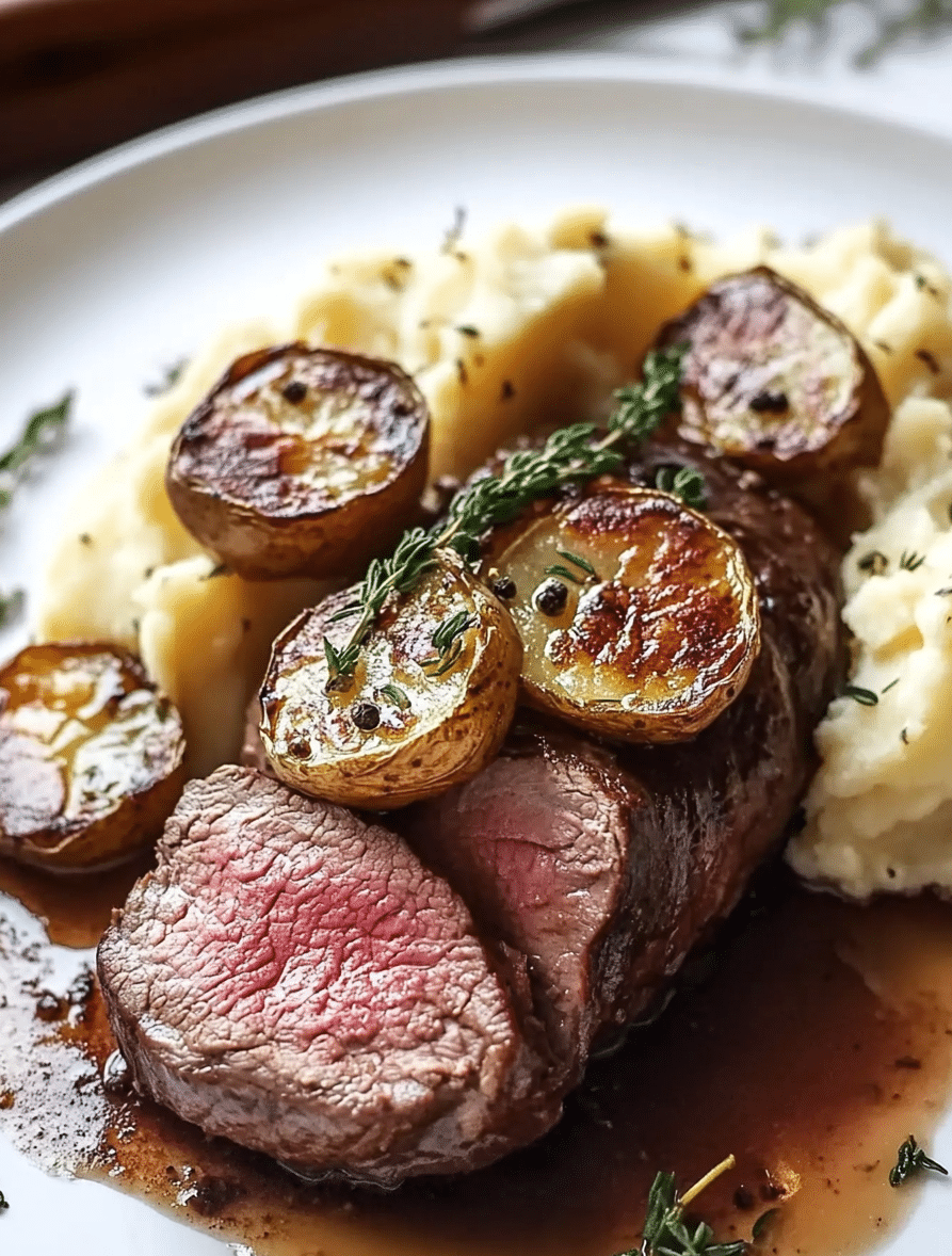 Beef Tenderloin Roast with Smashed Potatoes