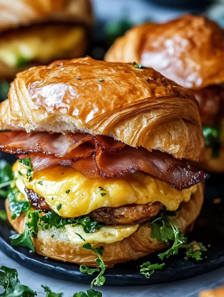Killer Maple Mustard Croissant Breakfast Sandwiches