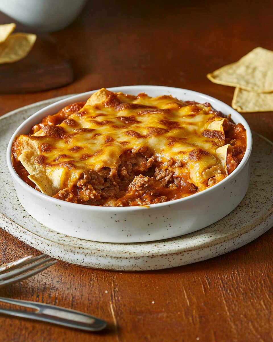 Saucy Beef Enchilada Bake