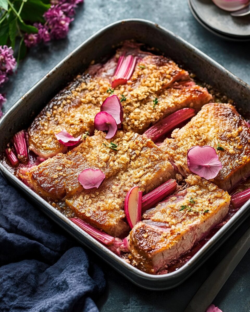Pork and Aromatic Rhubarb Traybake
