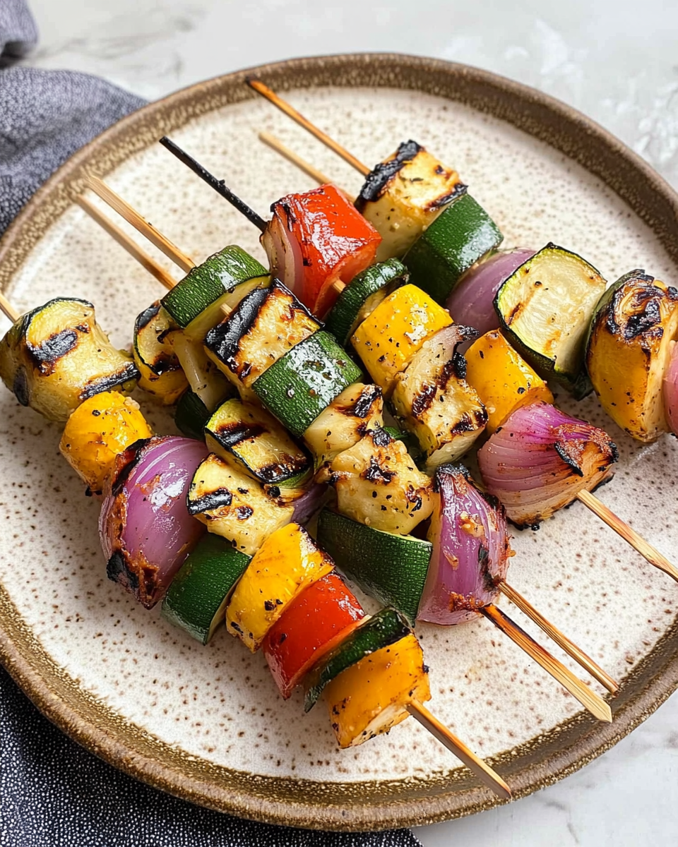 Grilled Zucchini and Red Onion Skewers