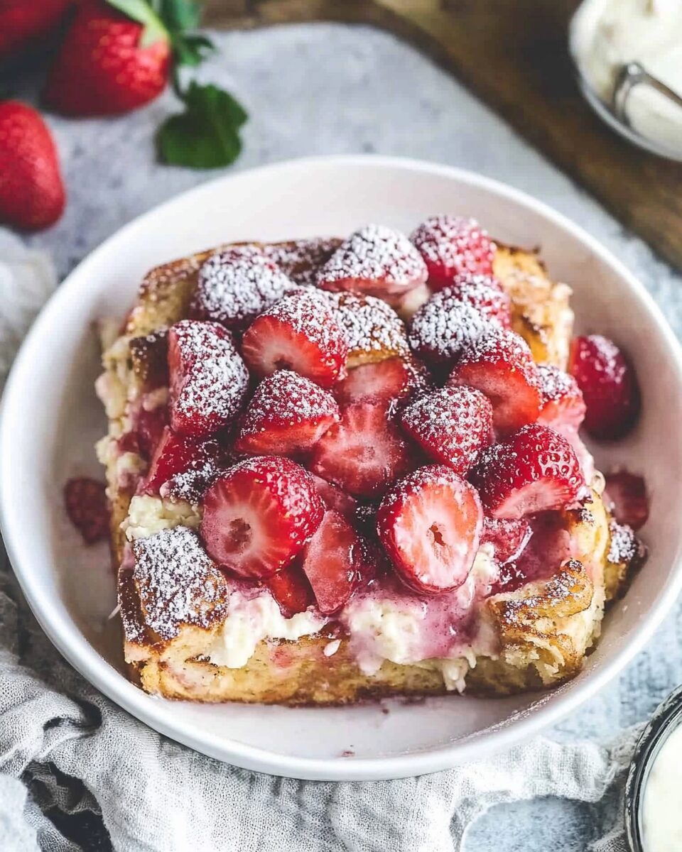 Strawberry Cream Cheese French Toast Bake