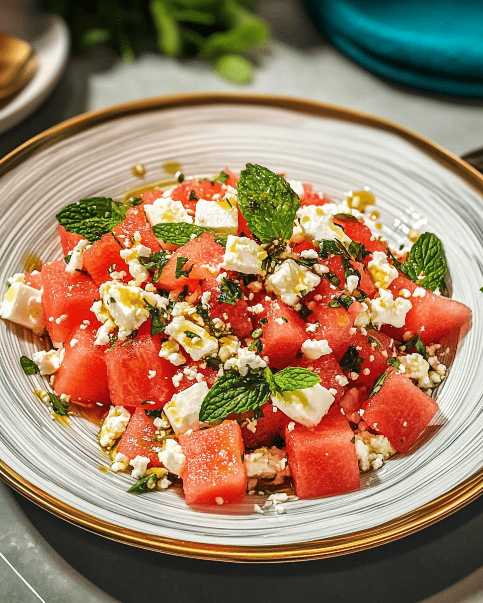 Watermelon Feta Mint Salad