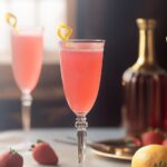 Strawberry Rhubarb French 75 Cocktail