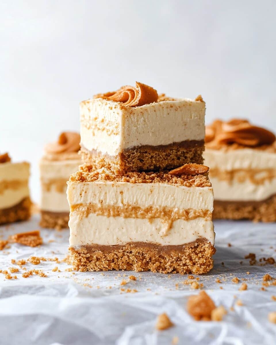 Biscoff Dream Cheesecake Bars (No Oven Needed!)