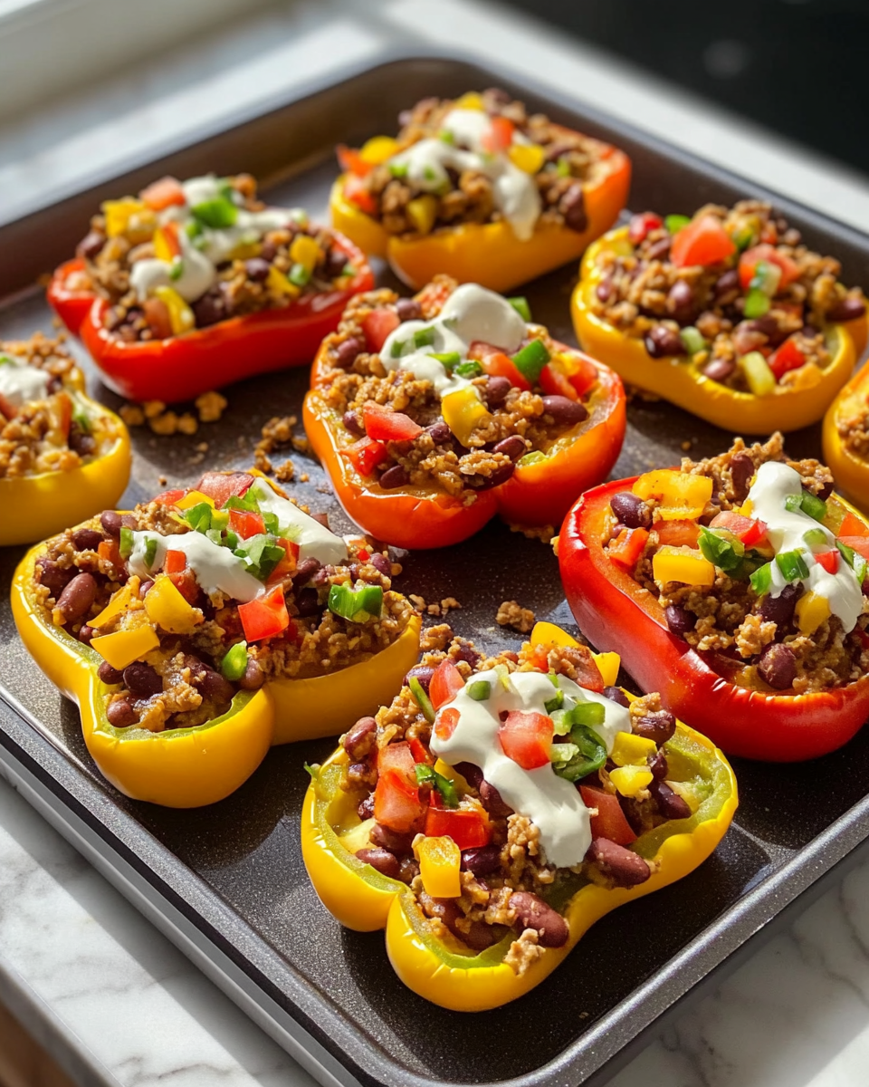 Bell Pepper Nachos – Stuffed Low-Carb Snack Idea