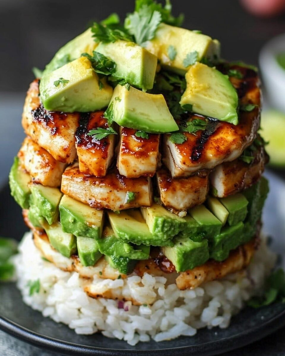 Honey Lime Chicken & Avocado Rice Stack