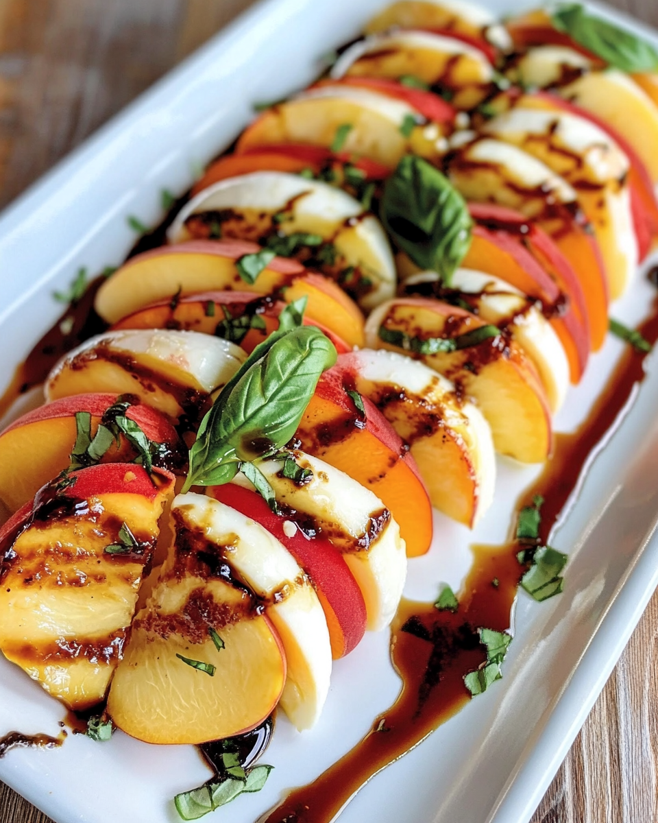 Peach Caprese Salad with Balsamic Glaze