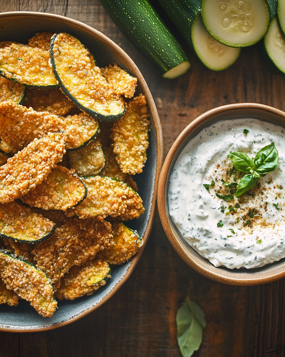 Zucchini Chips and Yogurt Dip – Crunchy and Gestational-Friendly