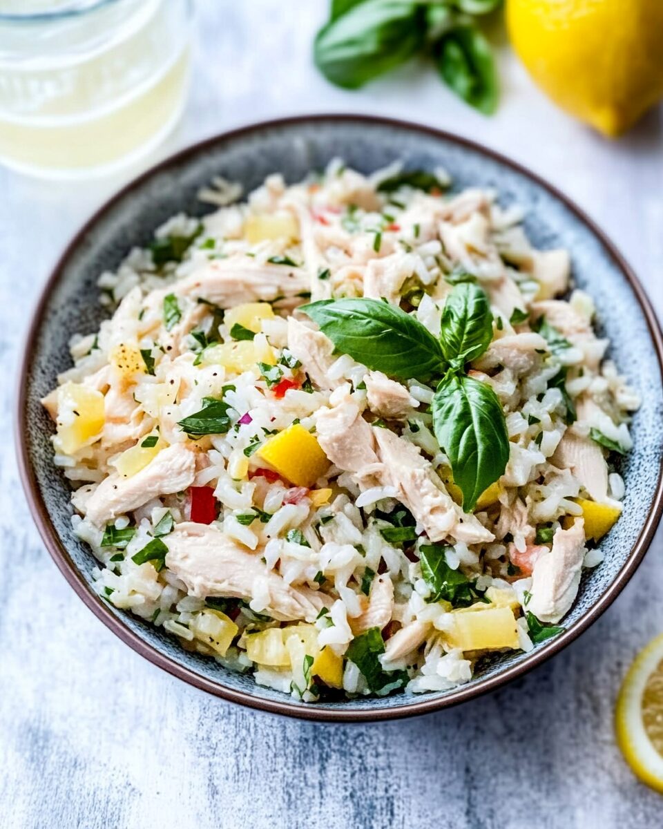 Refreshing Chicken and Rice Salad with Fresh Basil and Lemon