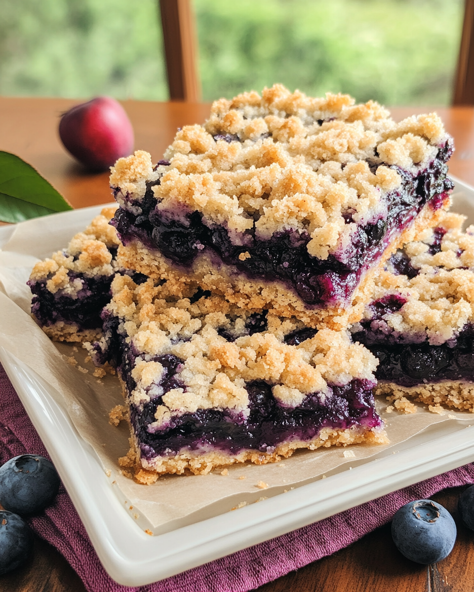 Blueberry Crumble Picnic Squares