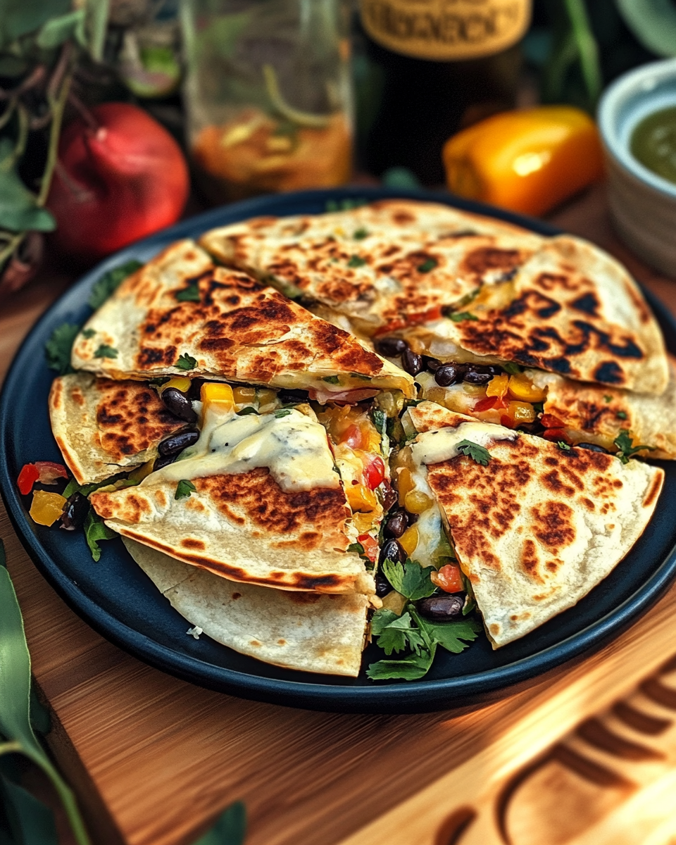 Black Stone Quesadillas with Cheese & Veggies