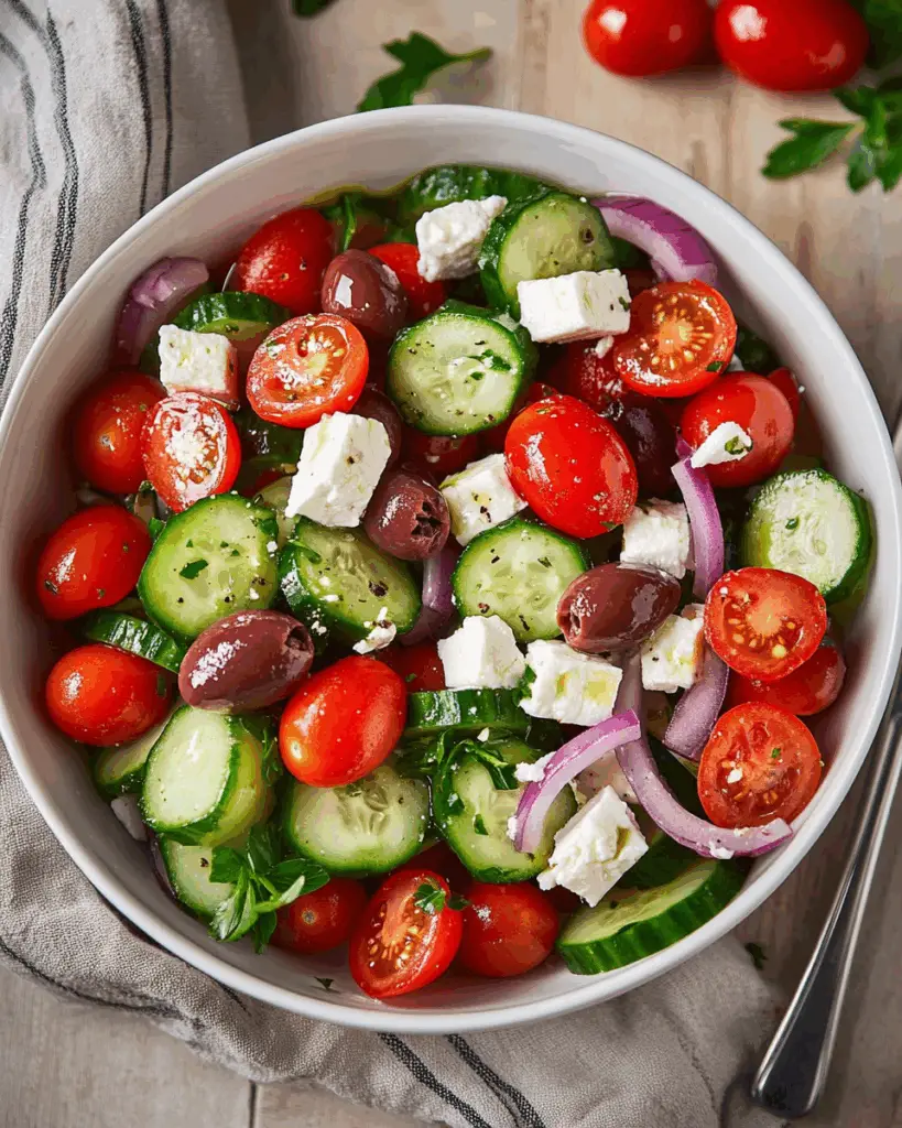 Greek Cucumber Salad with Olives