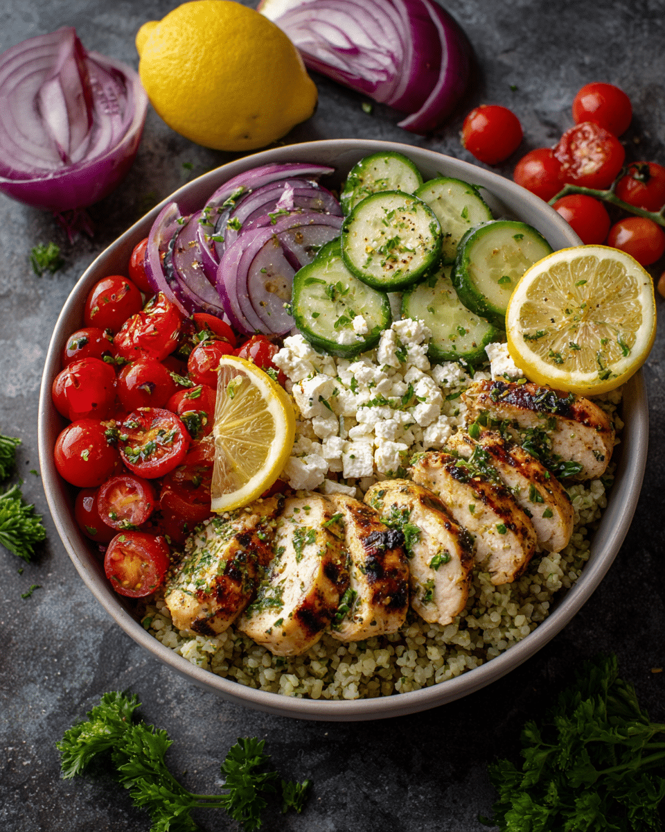 Grilled Lemon Herb Chicken Bowls