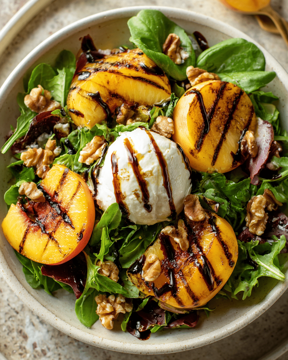 Easy Grilled Peach Burrata Salad