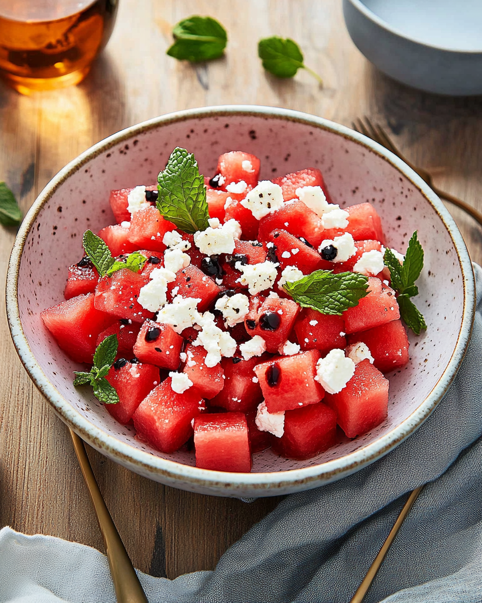 Easy Watermelon Feta Mint Salad
