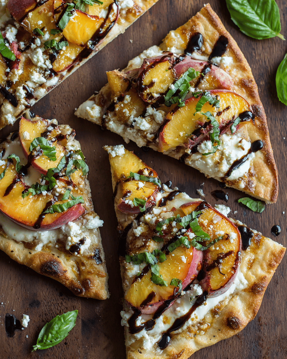 Balsamic Peach Flatbread Pizza
