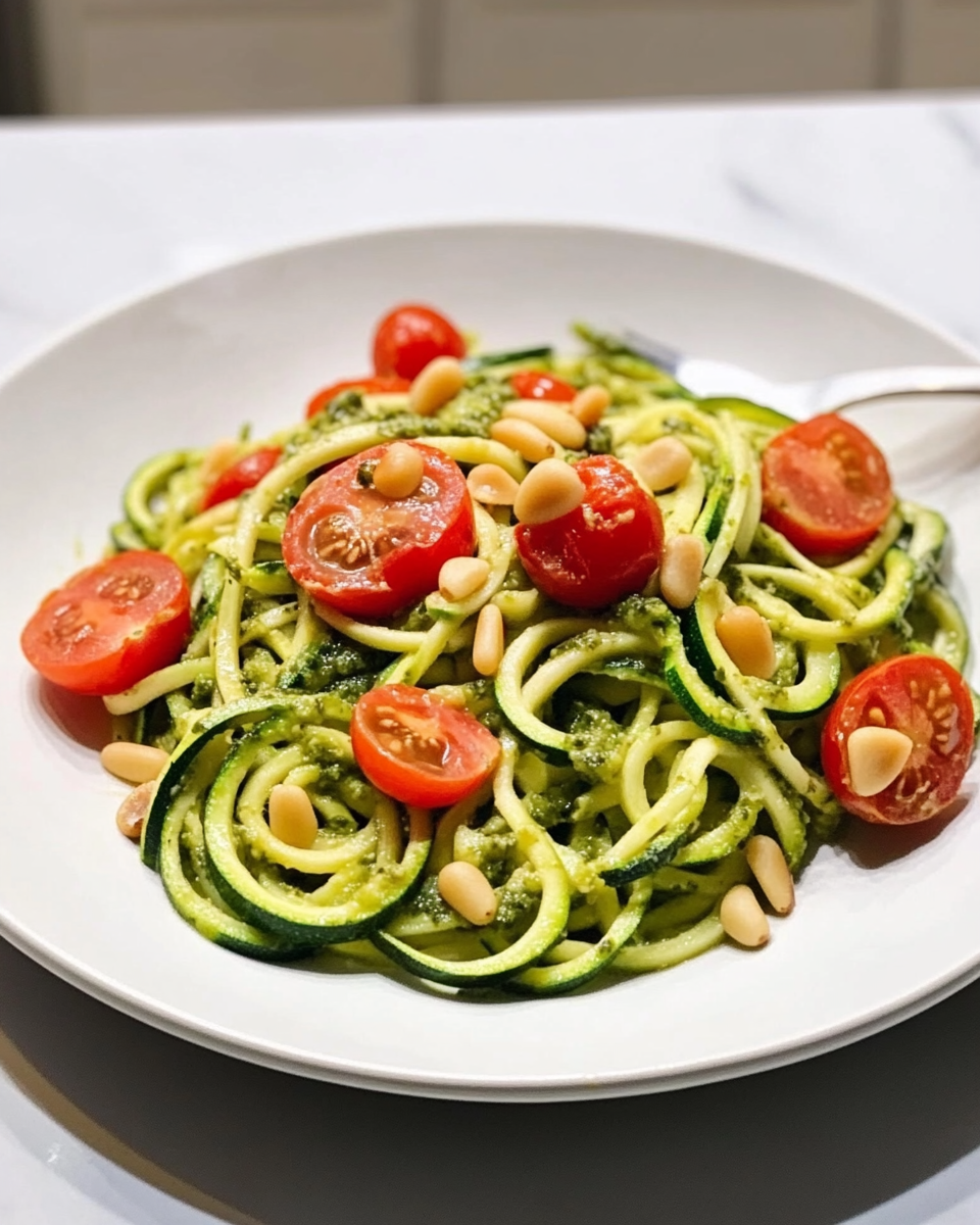 Zucchini Noodle Pesto Salad