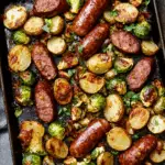 Sheet Pan Roasted Kielbasa & Brussels Sprouts
