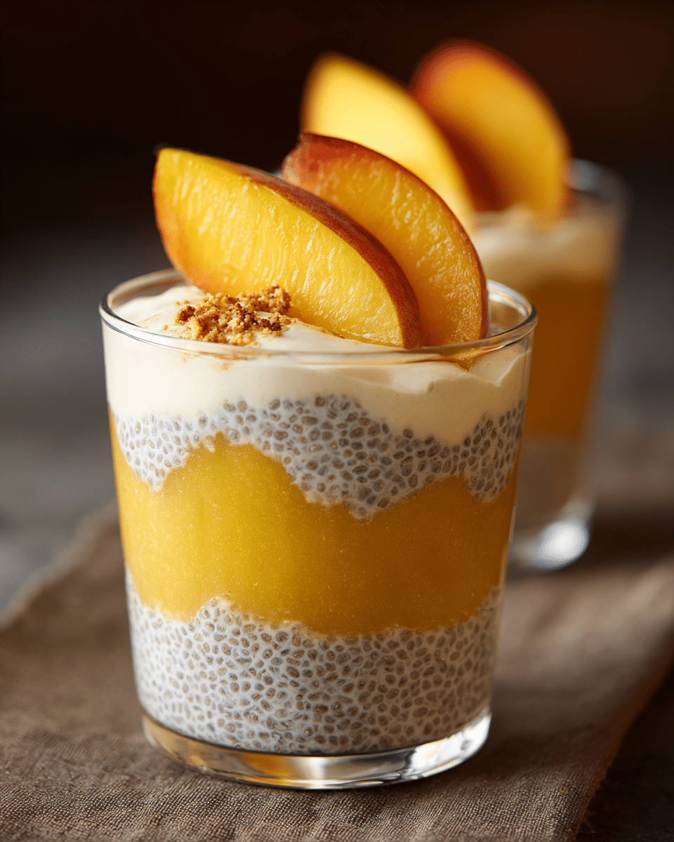 Peaches and Cream Chia Pudding