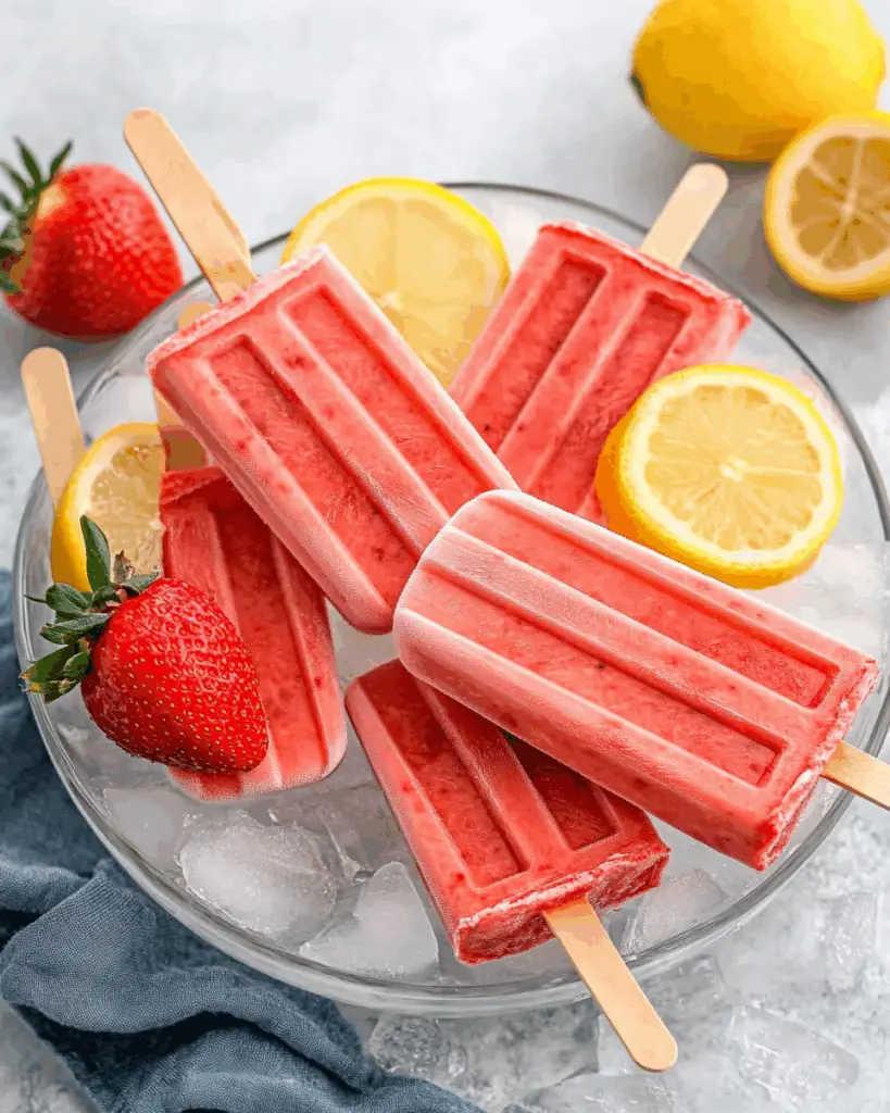 Strawberry Lemonade Popsicles