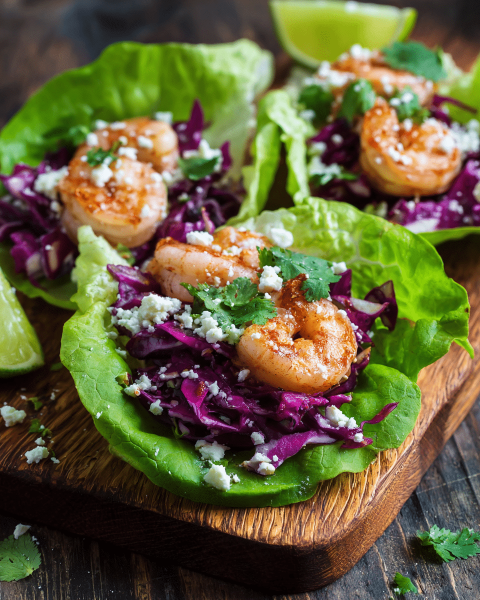 Garlic Lime Shrimp Tacos – Lettuce Wrap Style