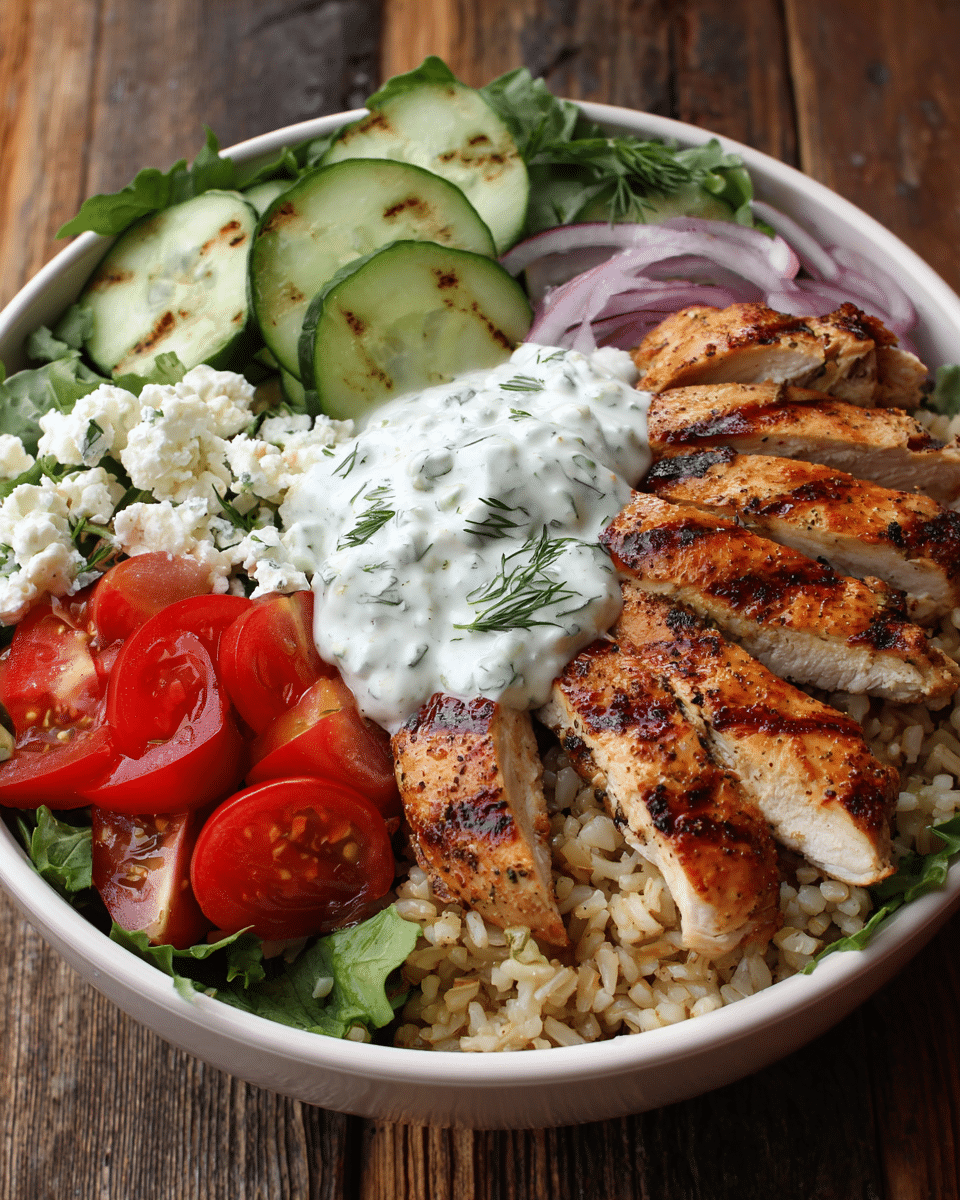 Cool Cucumber Yogurt Chicken Bowls