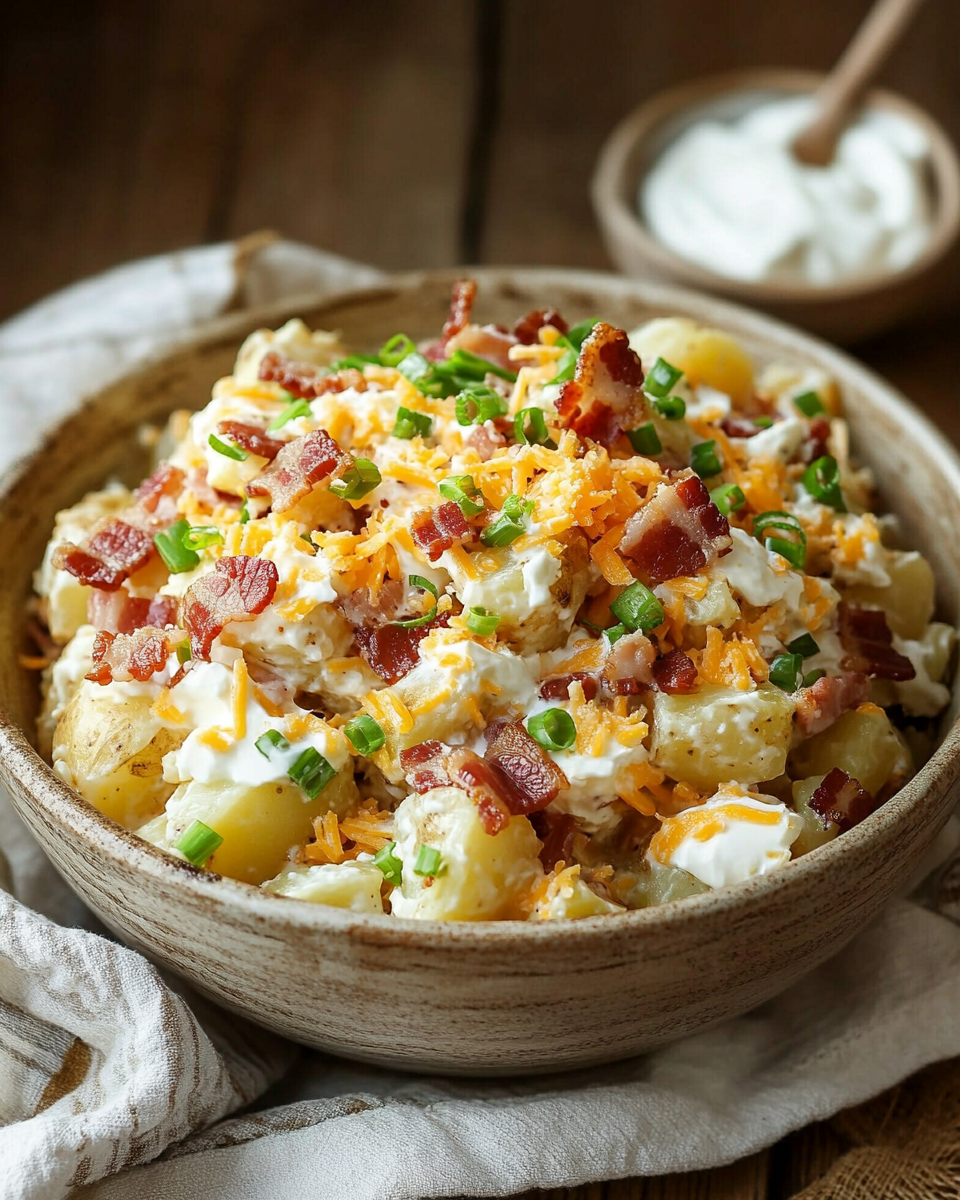 Loaded Baked Potato Salad with Bacon & Cheddar