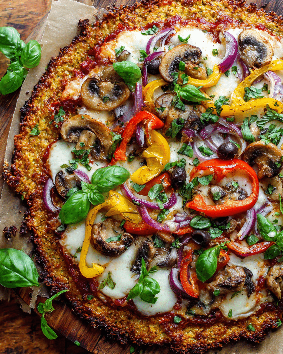 Cauliflower Crust Pizza with Veggies