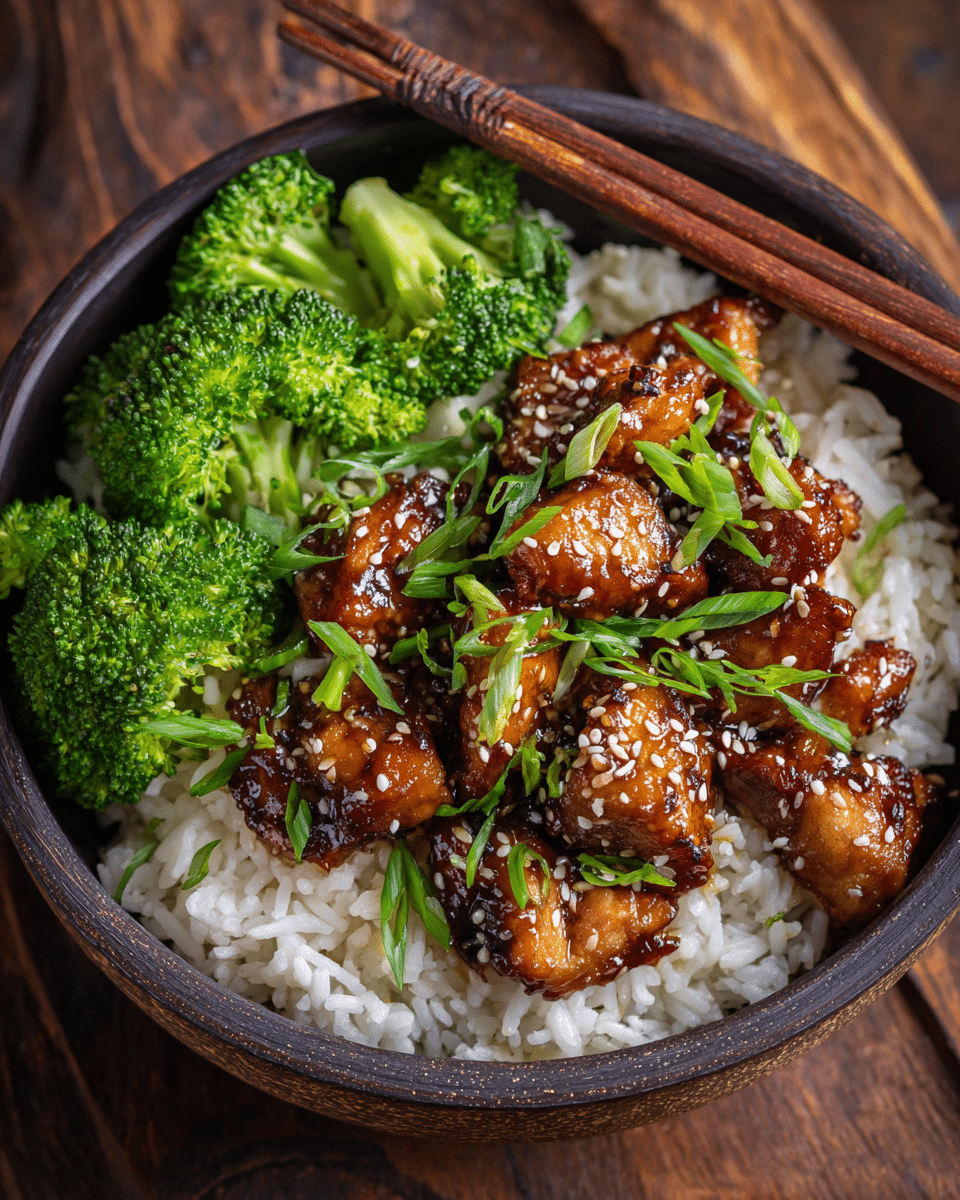 Sticky Teriyaki Chicken Bowls – Crockpot Chicken