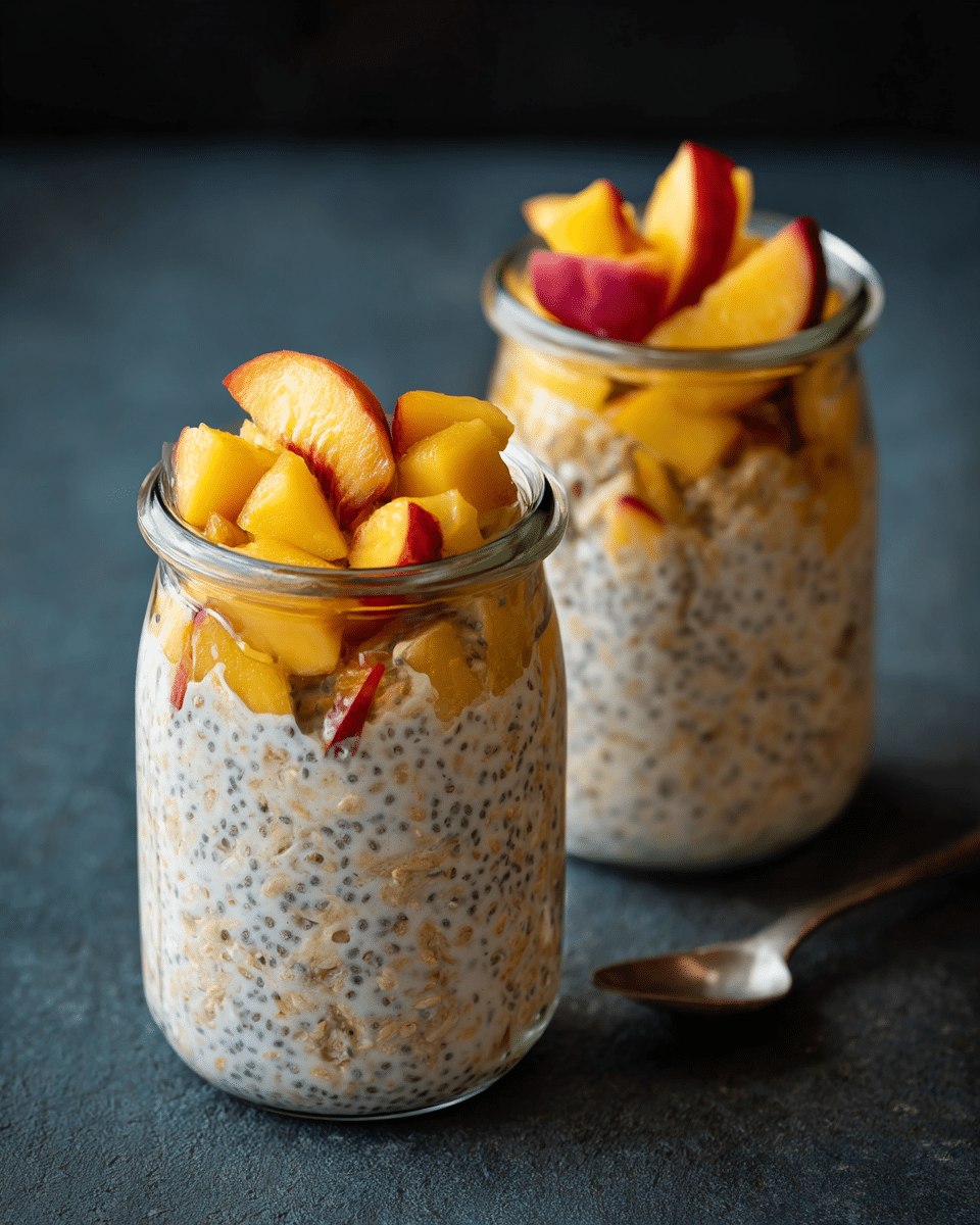 Peaches and Cream Overnight Oats