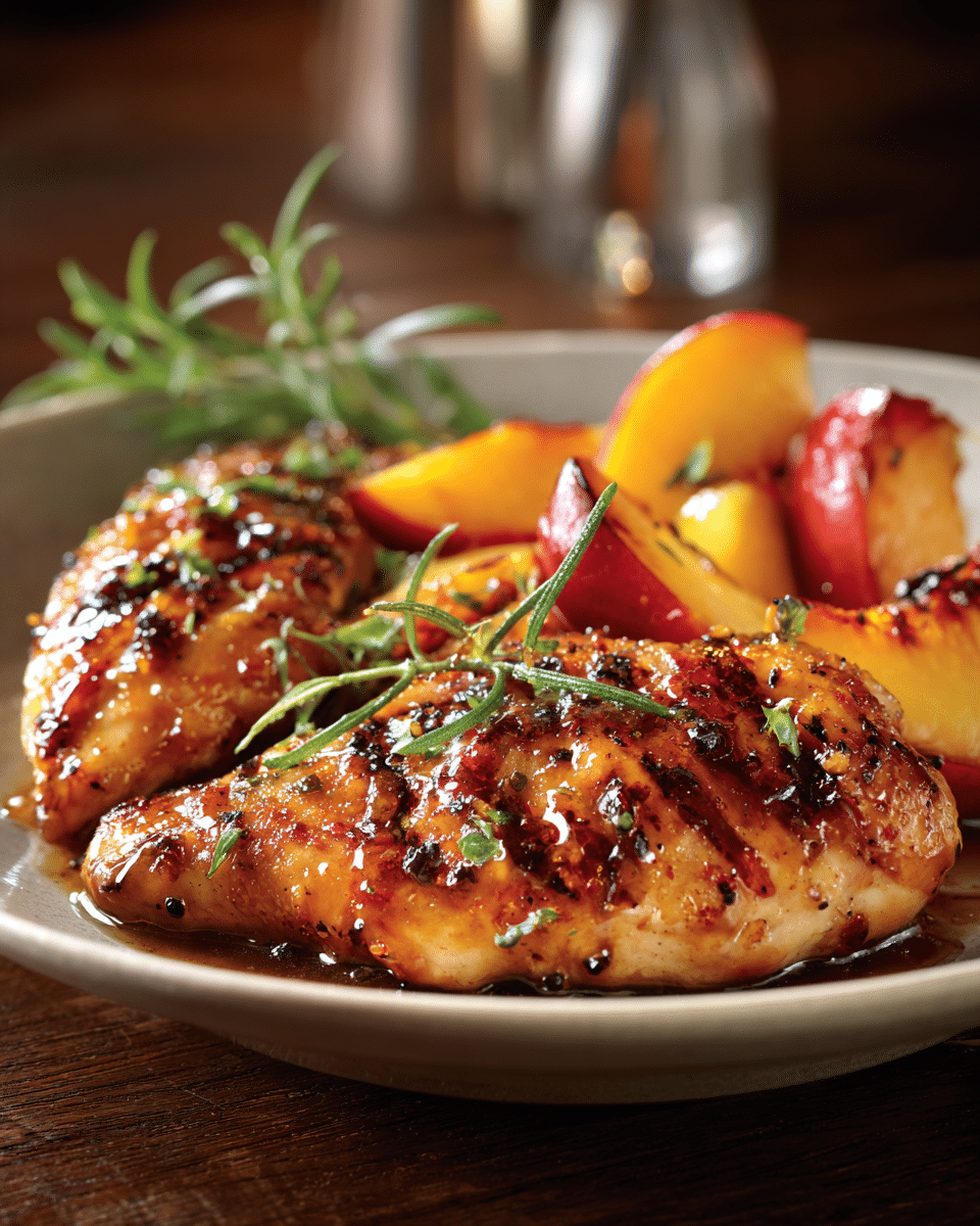 Easy Honey Glazed Peach Chicken