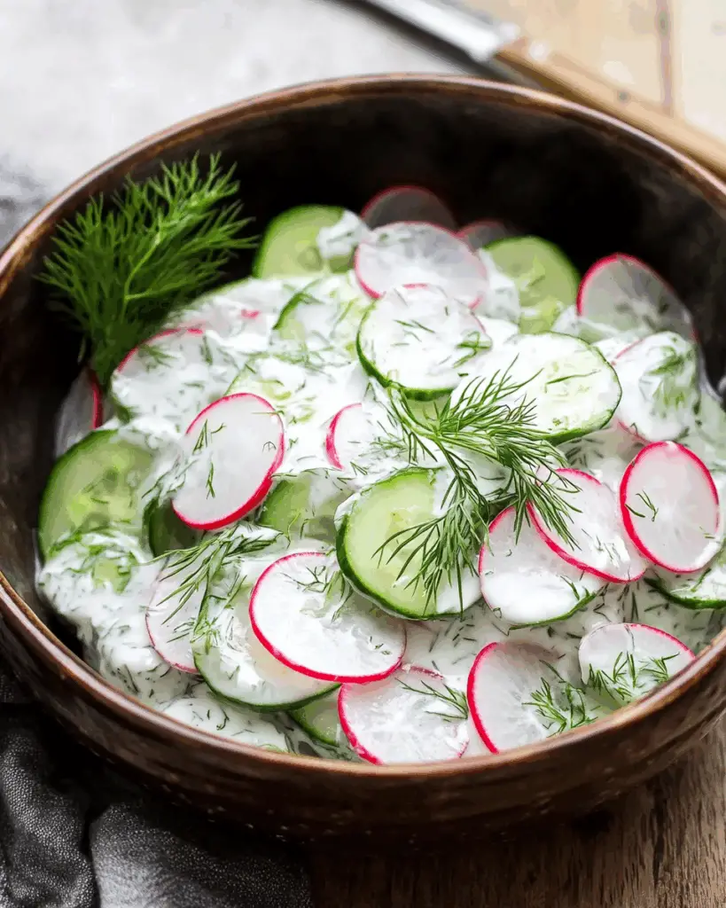 Cucumber Radish Yogurt Salad