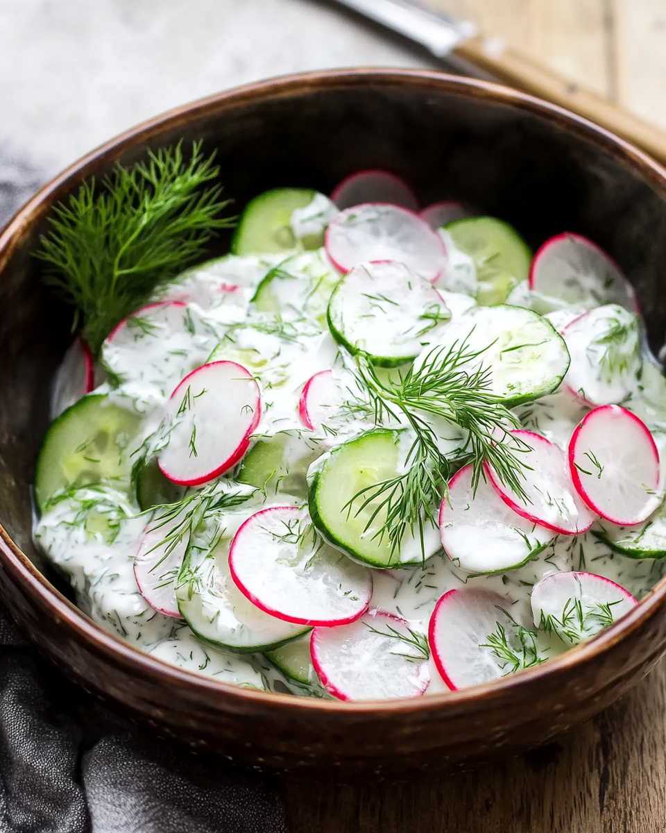 Cucumber Radish Yogurt Salad