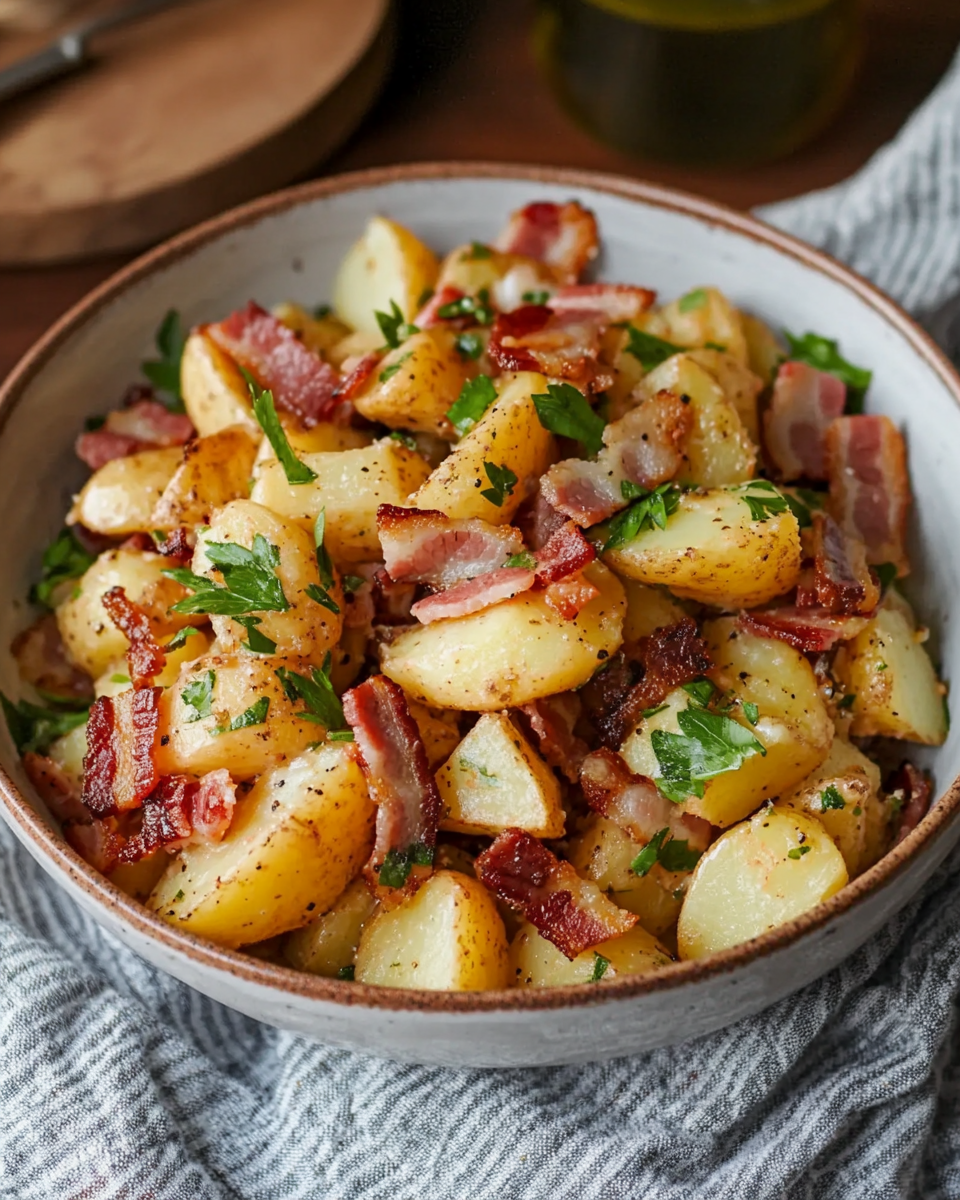 German Potato Salad (Warm & Tangy)