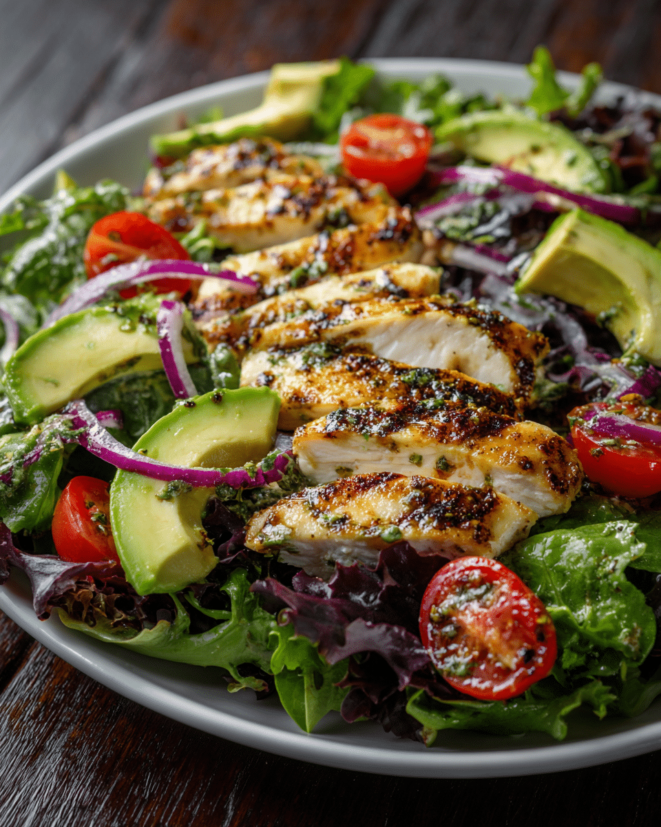 Grilled Chicken Salad with Avocado & Lime Vinaigrette