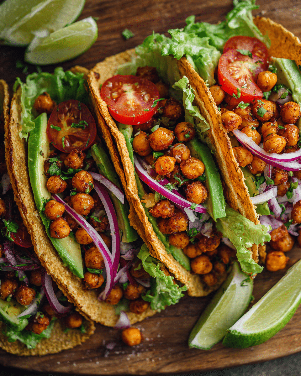 Crispy Chickpea Avocado Tacos