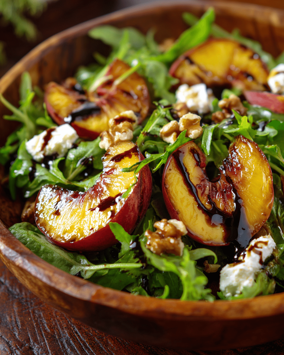 Roasted Peach & Goat Cheese Salad