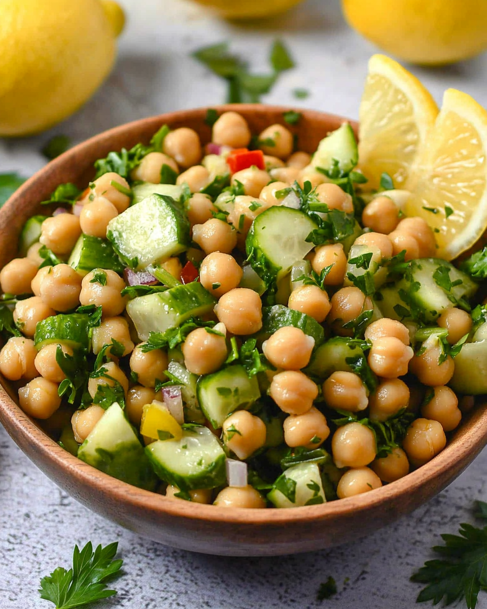 Lemon Cucumber Chickpea Salad