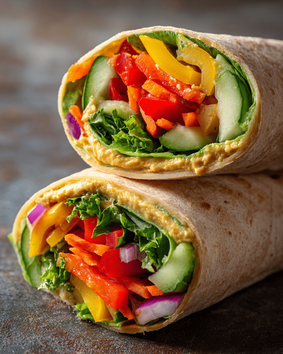 Banana Pepper Hummus Wraps – Healthy & Fresh