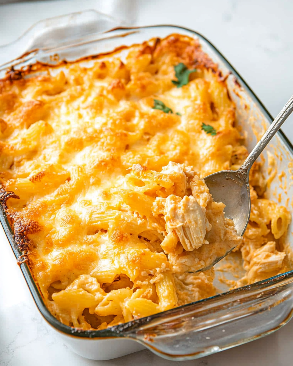 Cheesy Buffalo Chicken Pasta Bake