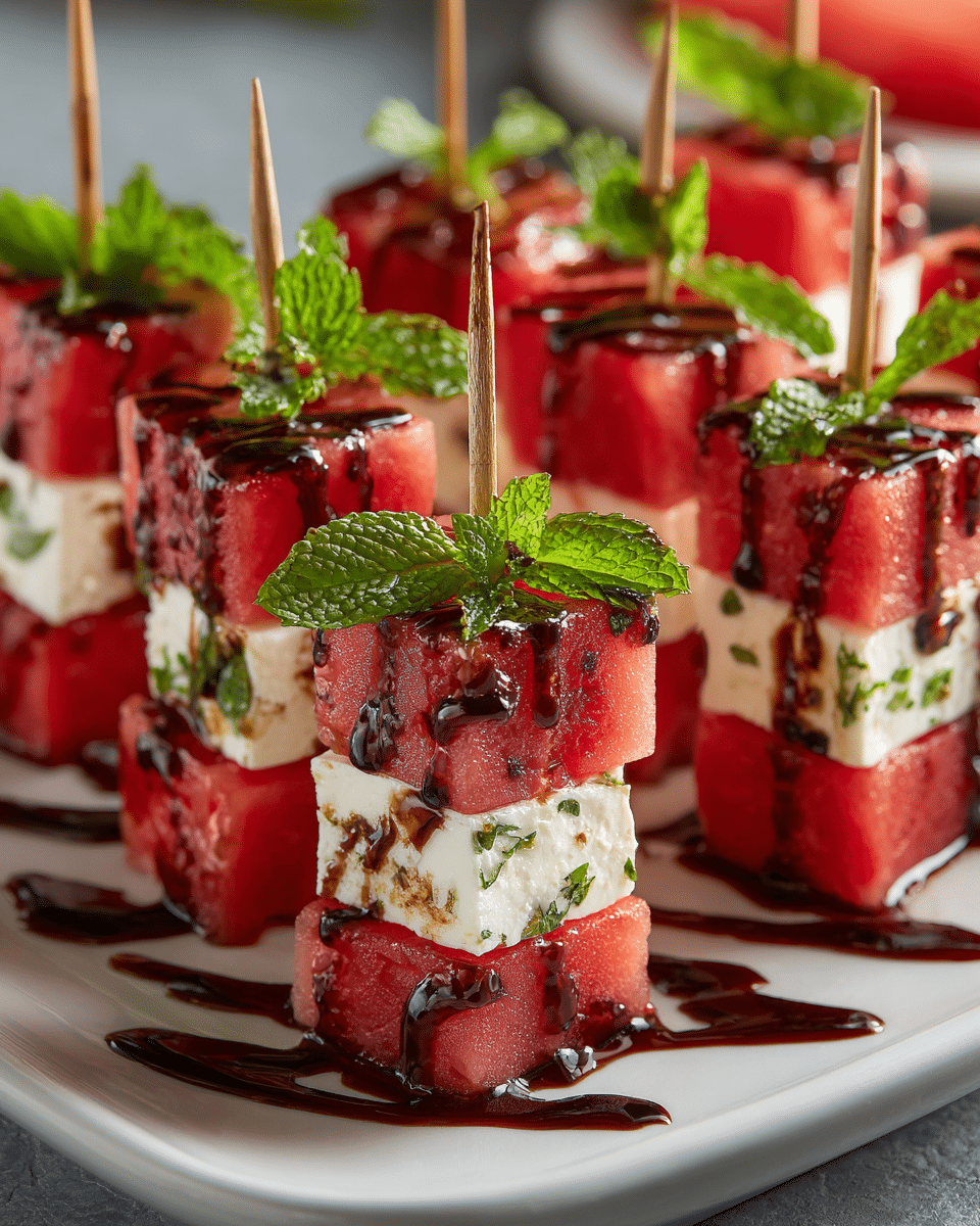 Watermelon Mint Feta Bites