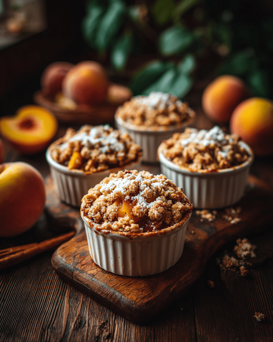 Easy Cinnamon Peach Crumble Cups