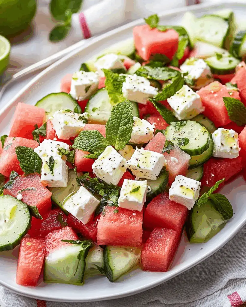 Cucumber Watermelon Feta Salad