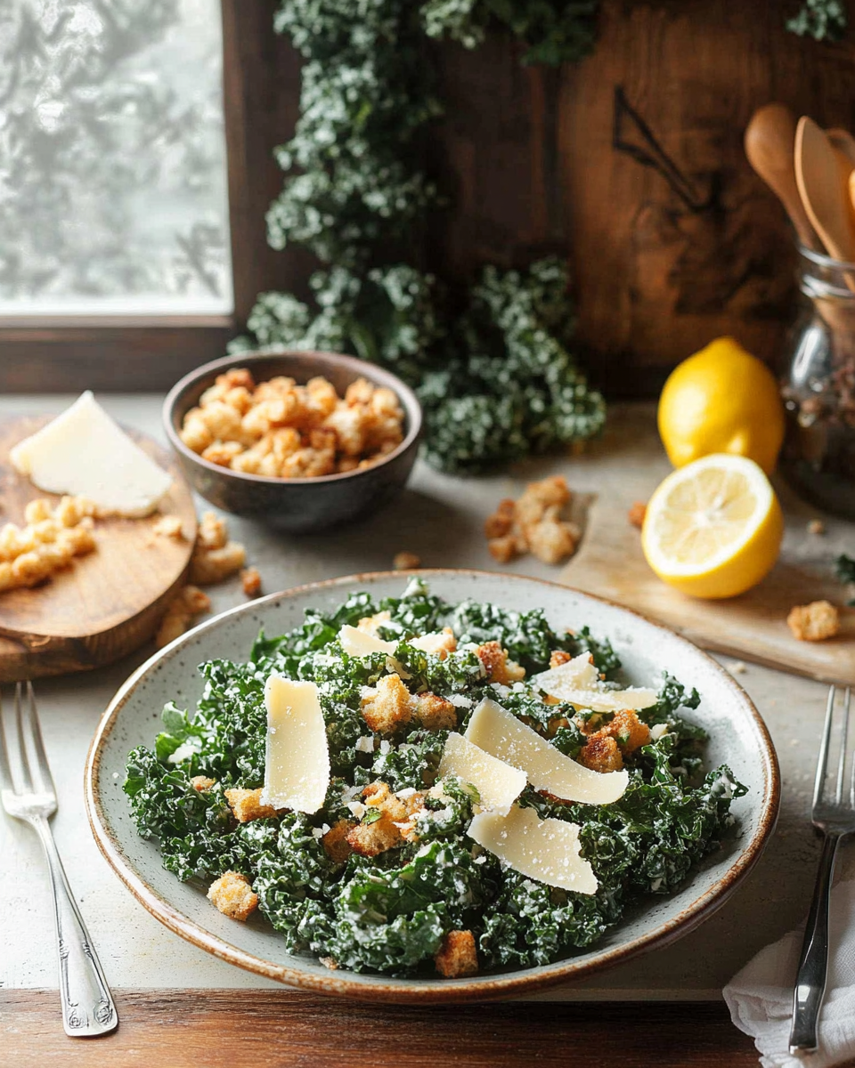 Kale Caesar Salad with Lemon-Parmesan Dressing