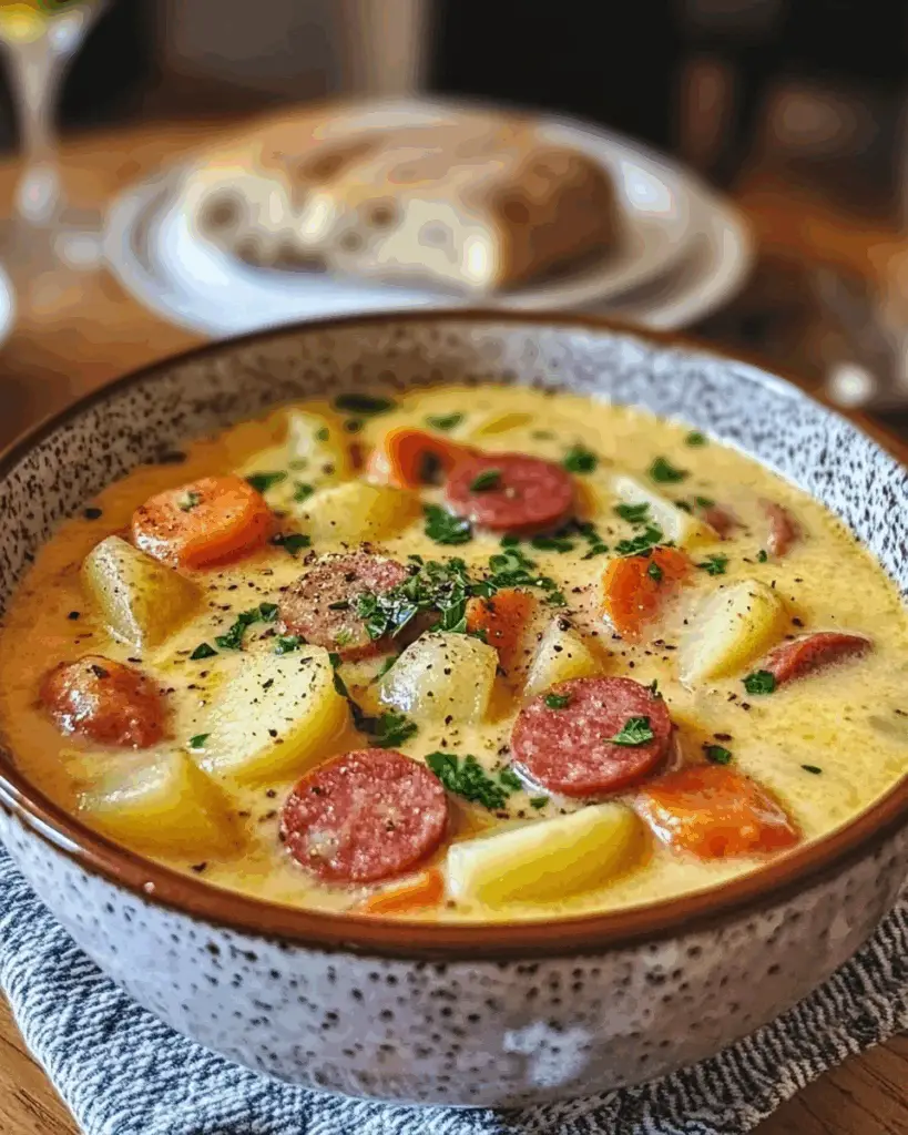 Creamy Potato Kielbasa Soup – Cozy & Hearty
