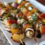 Easy Fresh Peach Caprese Skewers
