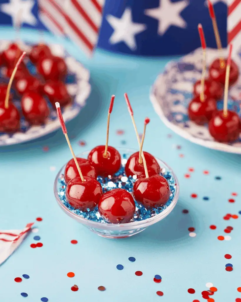 Red, White & Blue Drunken Cherries