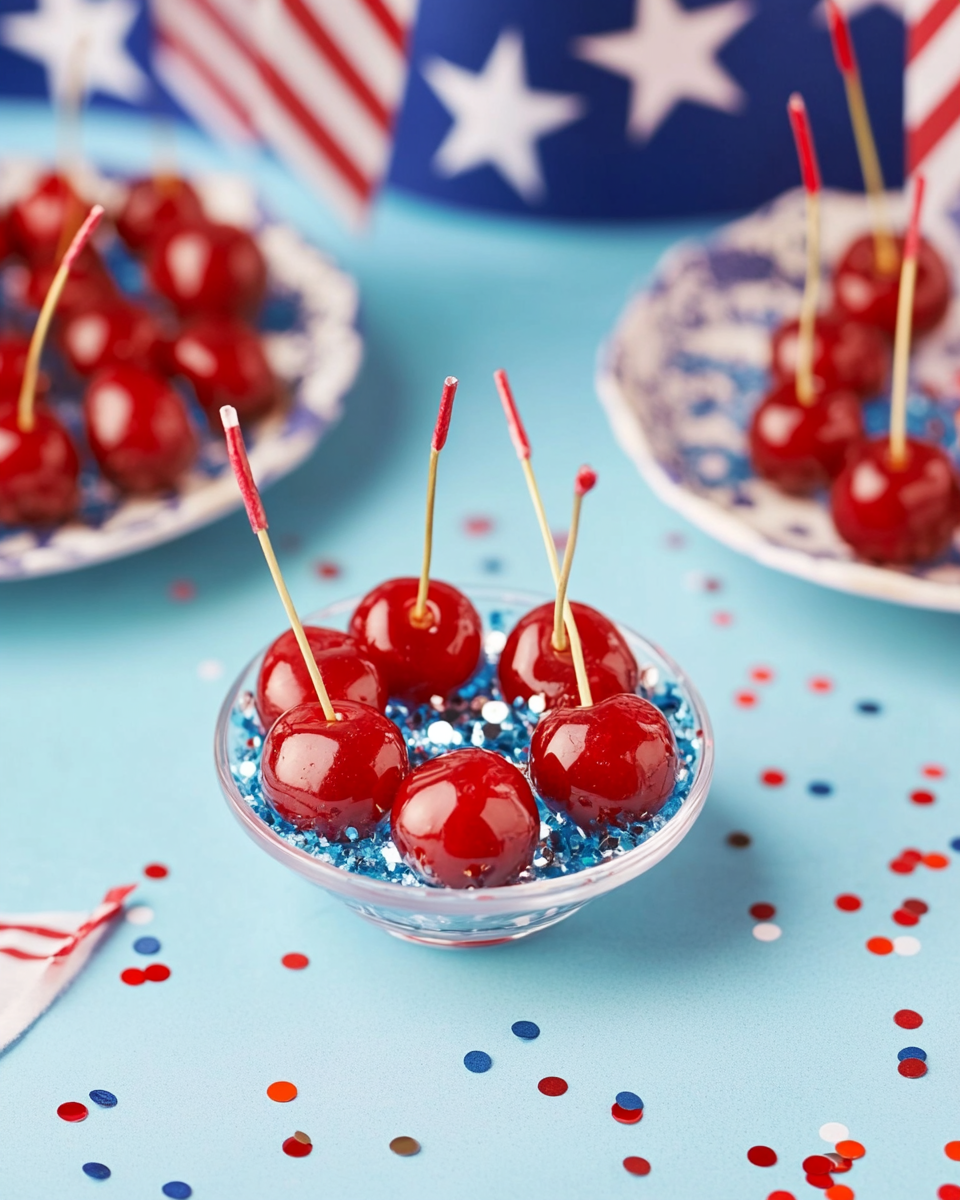 Red, White & Blue Drunken Cherries